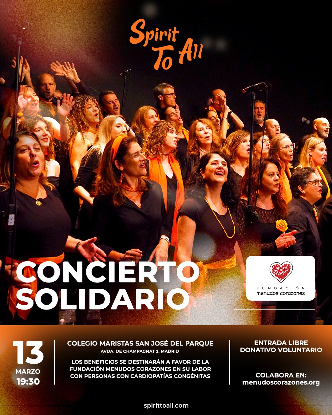 cartel concierto Spirit to all menudos corazones